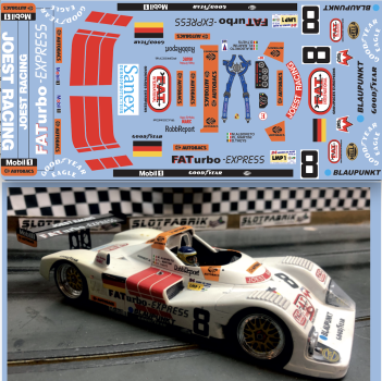 Decal Porsche Joest Racing TWR Porsche #8 Lemans 1996